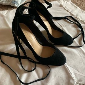 Black Wrap Up Heels